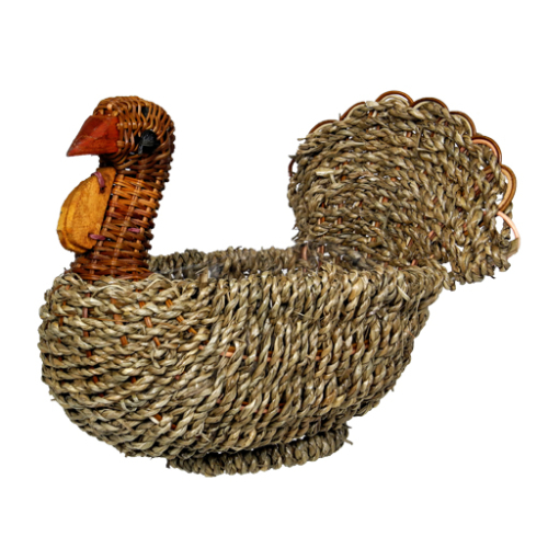 Natural Turkey Basket Container - Brown