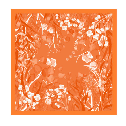 Painted Blooms Sheet BOPP - Orange